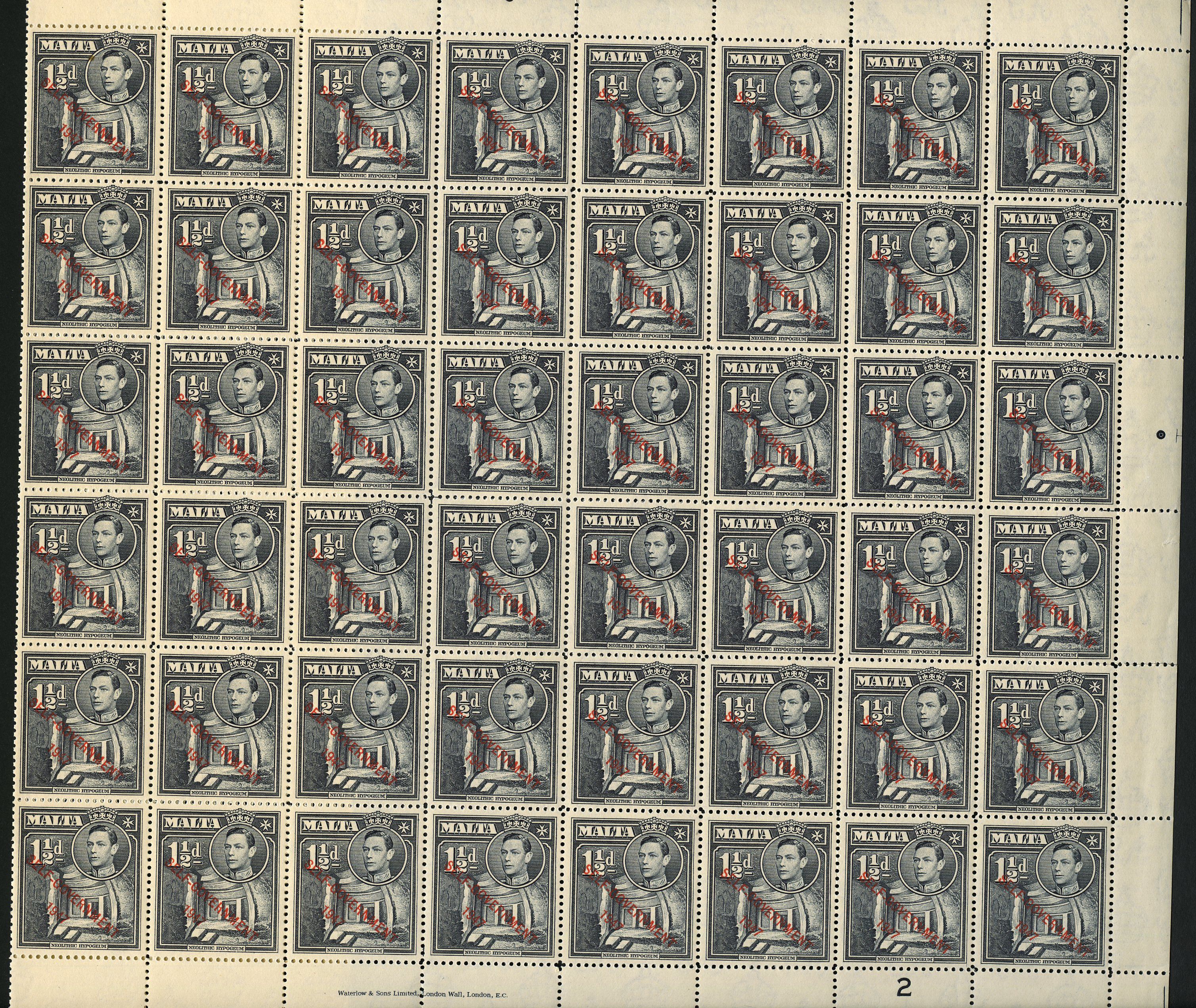1948 Self-Government 1½d blue-black...