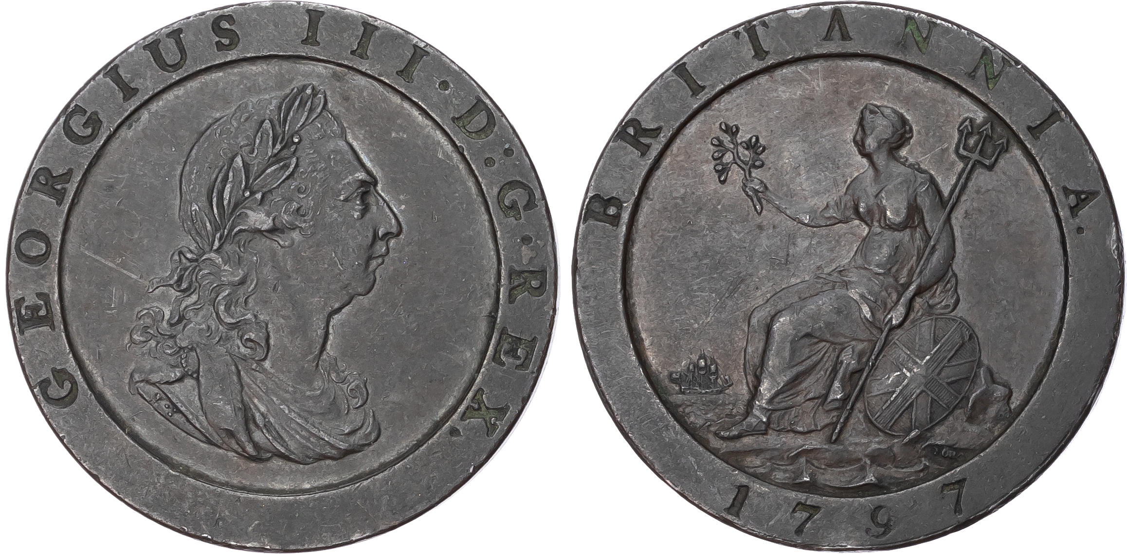 George III (1760-1820), Third Issue, 'Cartwheel' Penny, 1797