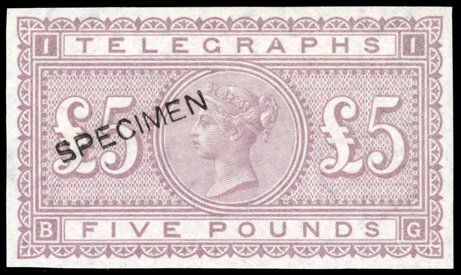 Telegraph £5 colour trial SG T18var