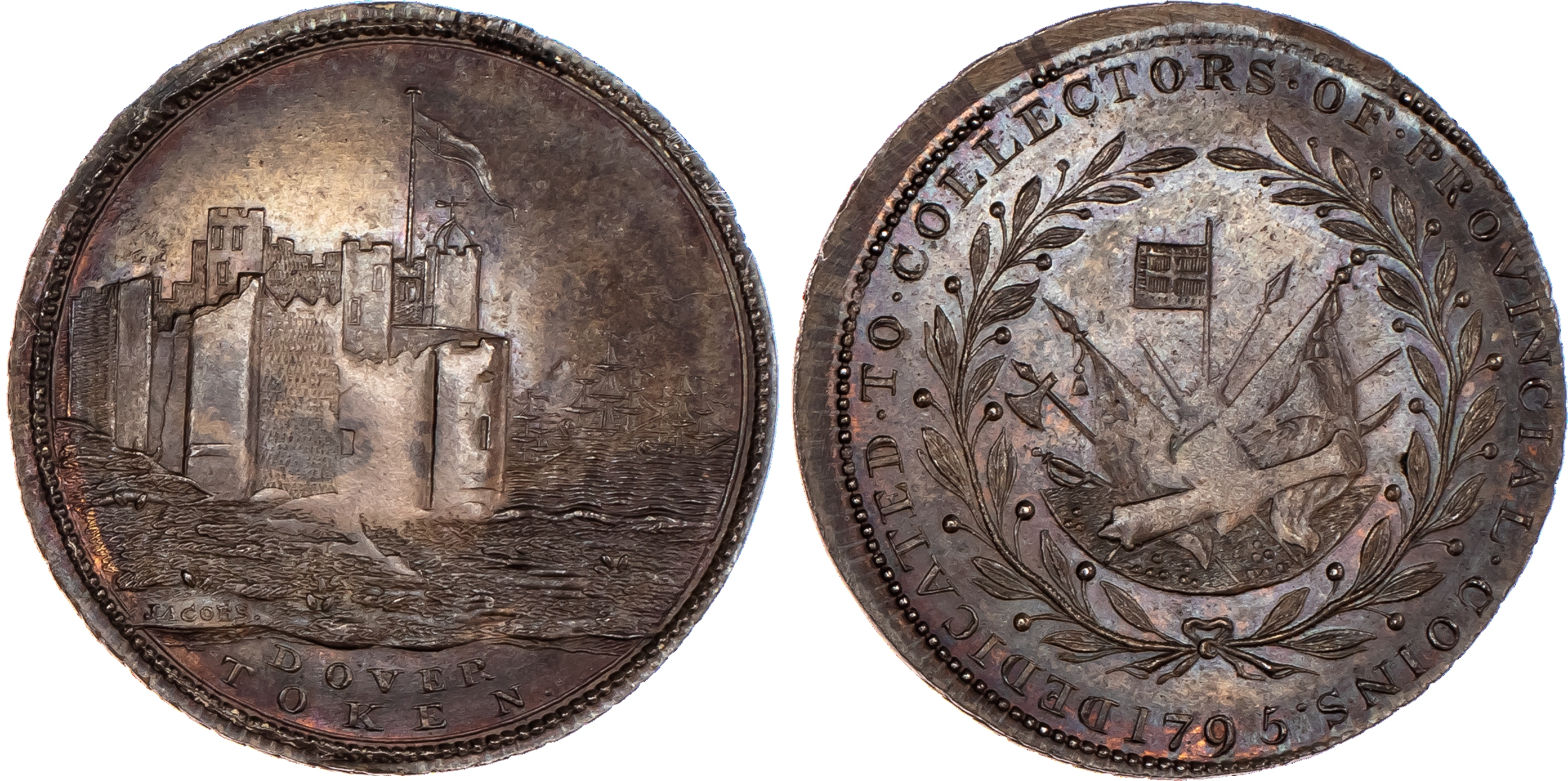 Dover, Skidmore’s Halfpenny 1795, view of...