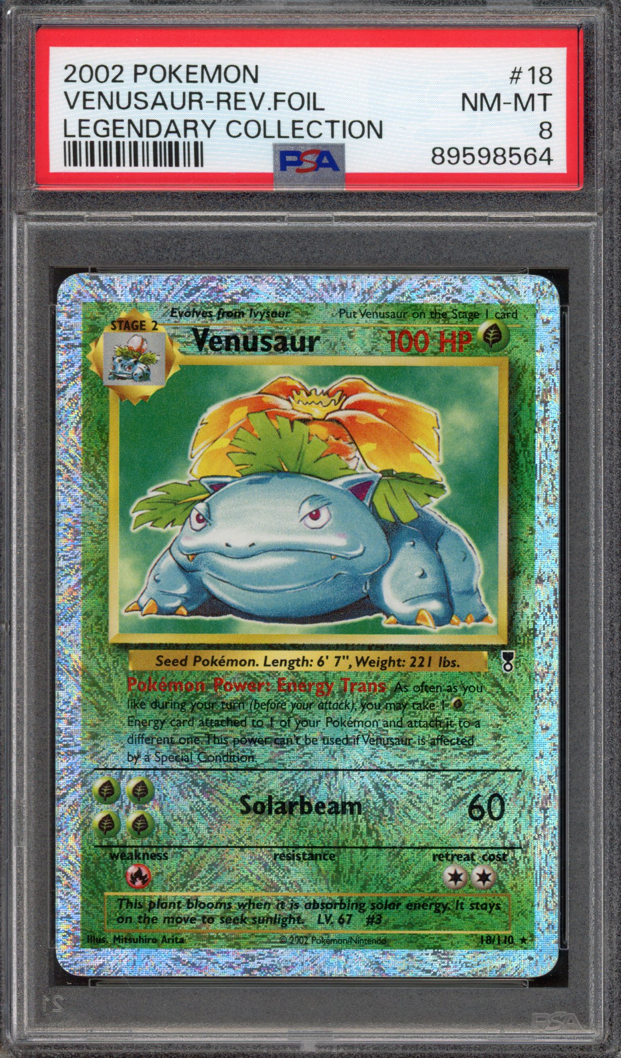 Pokémon TCG PSA 8 Venusaur 18 Reverse Foil, Legendary Collection