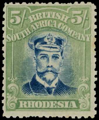 1918-21 5/- Head Die IIIB, perf 14, toned...