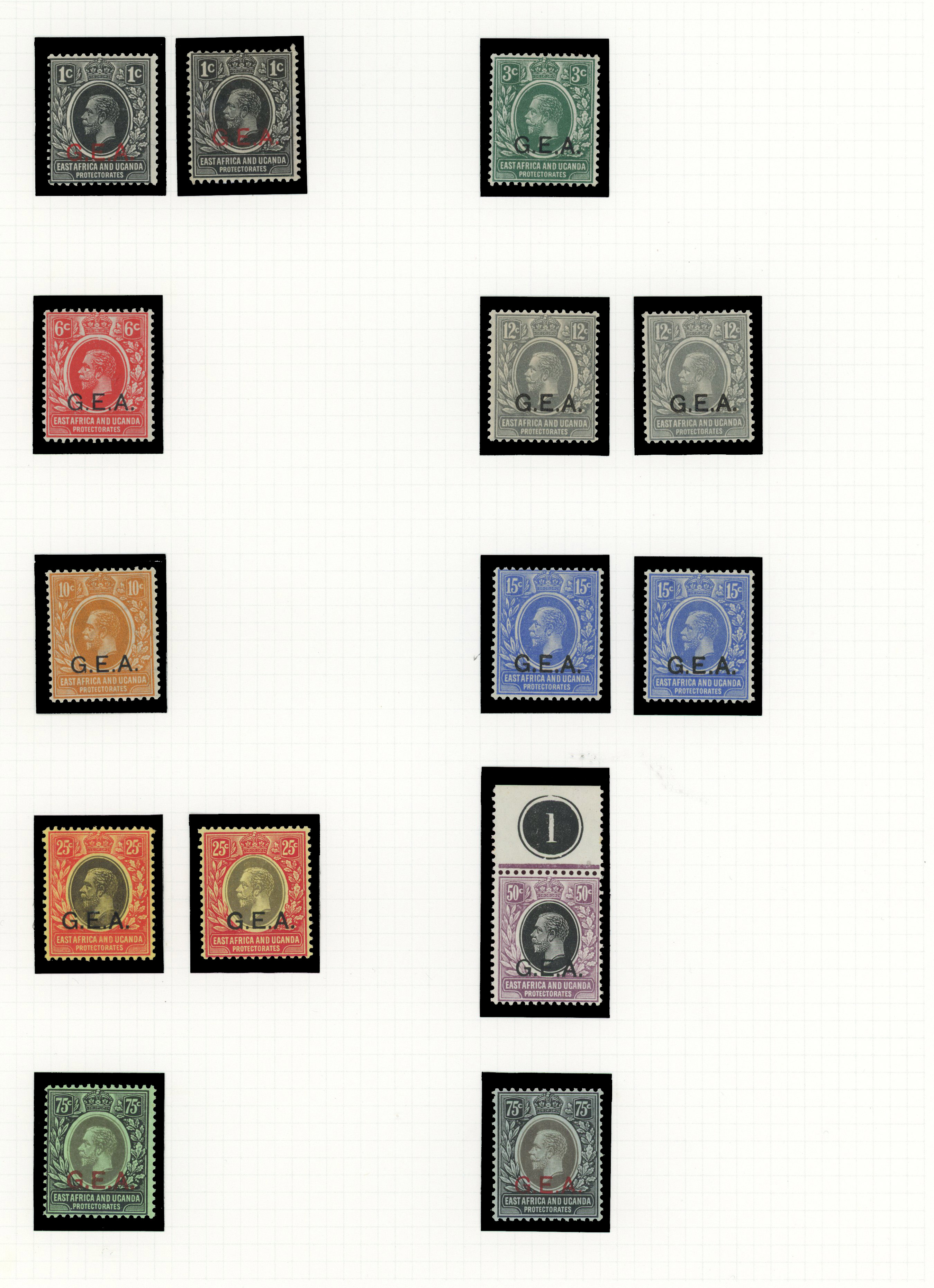 1917-21 mostly mint selection arranged on album leaves