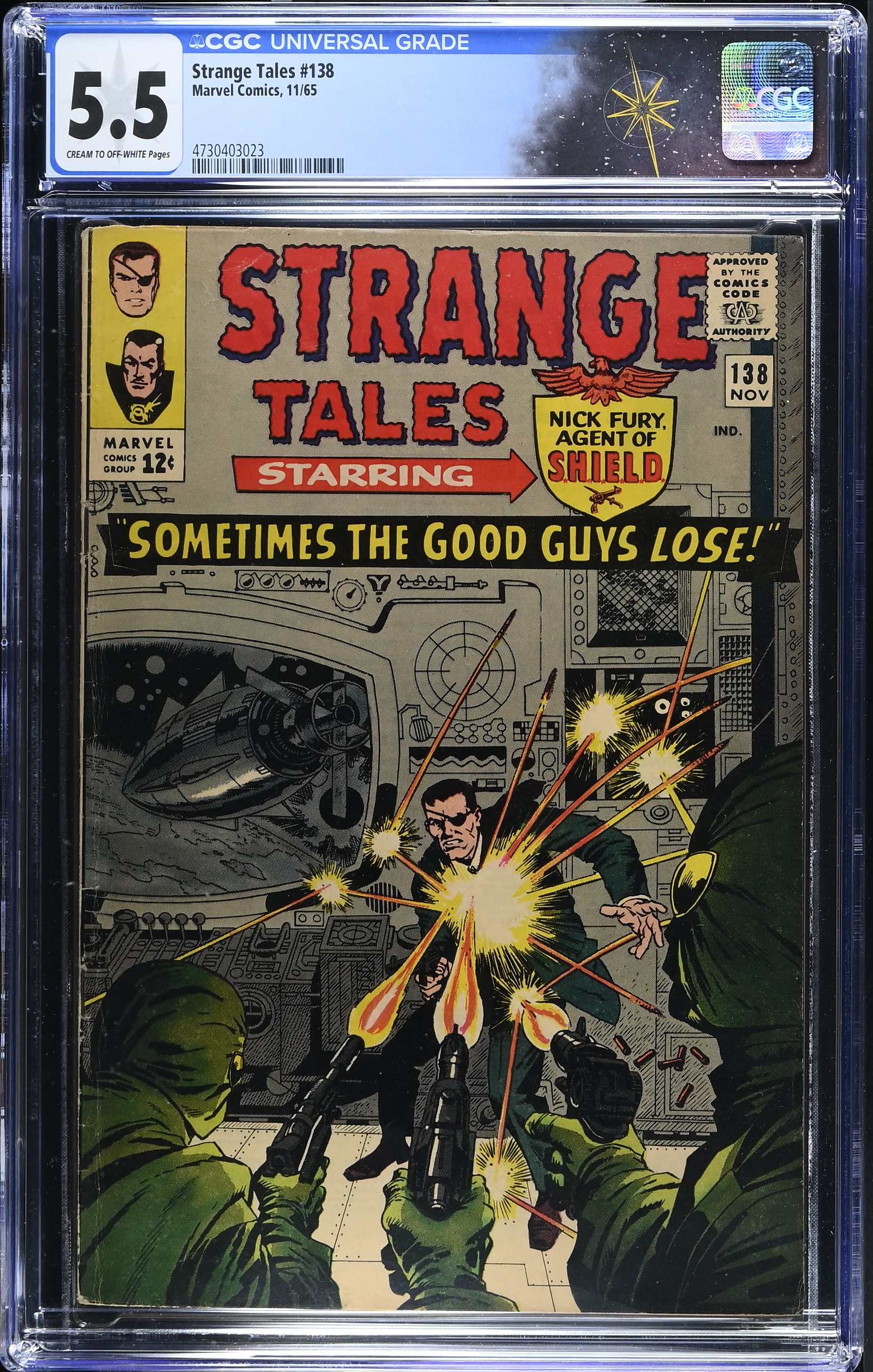 Strange Tales #138 CGC 5.5 1st Appearance of Eternity (Marvel Comics, 1965) Cream to Off-White Pages