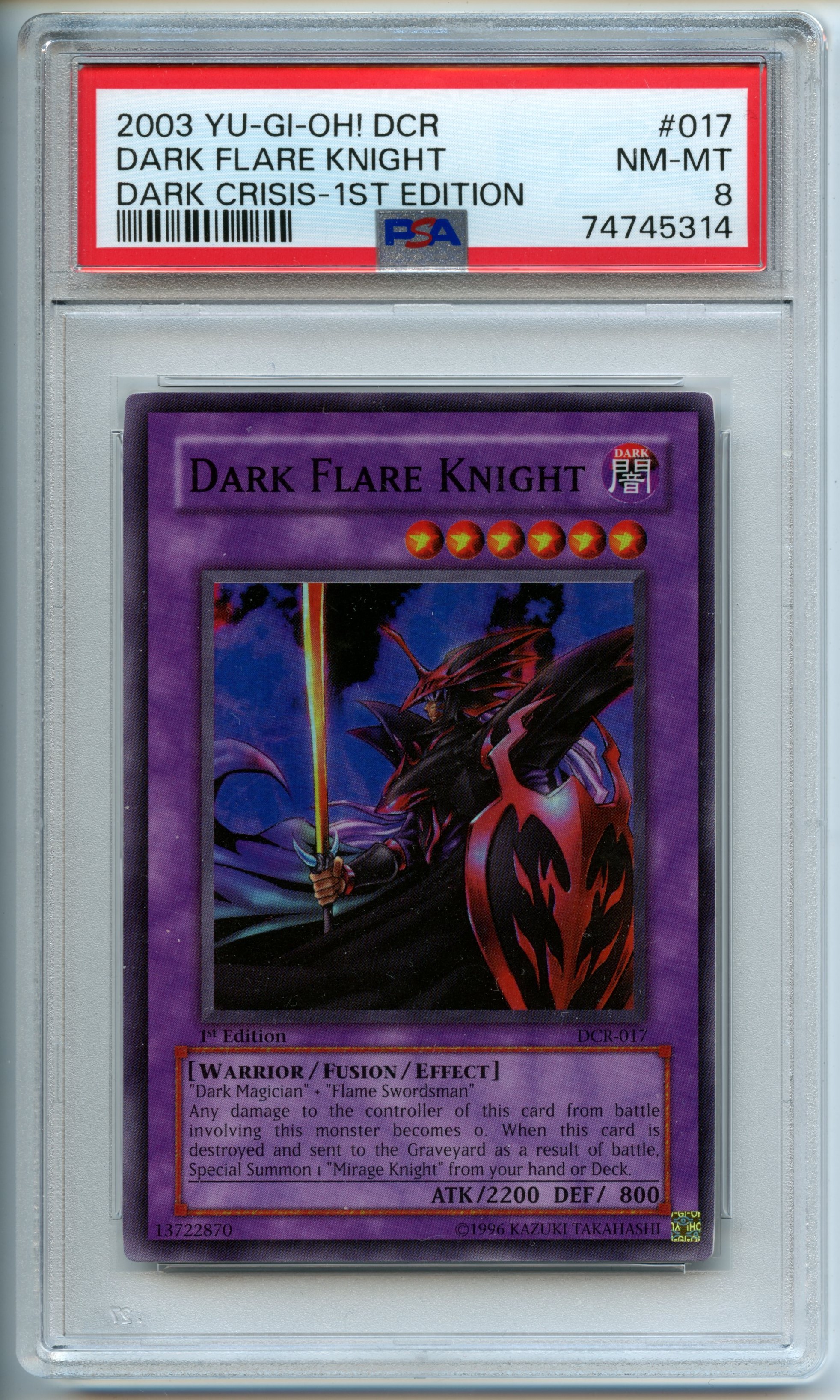 Yu-Gi-Oh! - Dark Flare Knight  1st Edition  - Dark Crisis - PSA 8