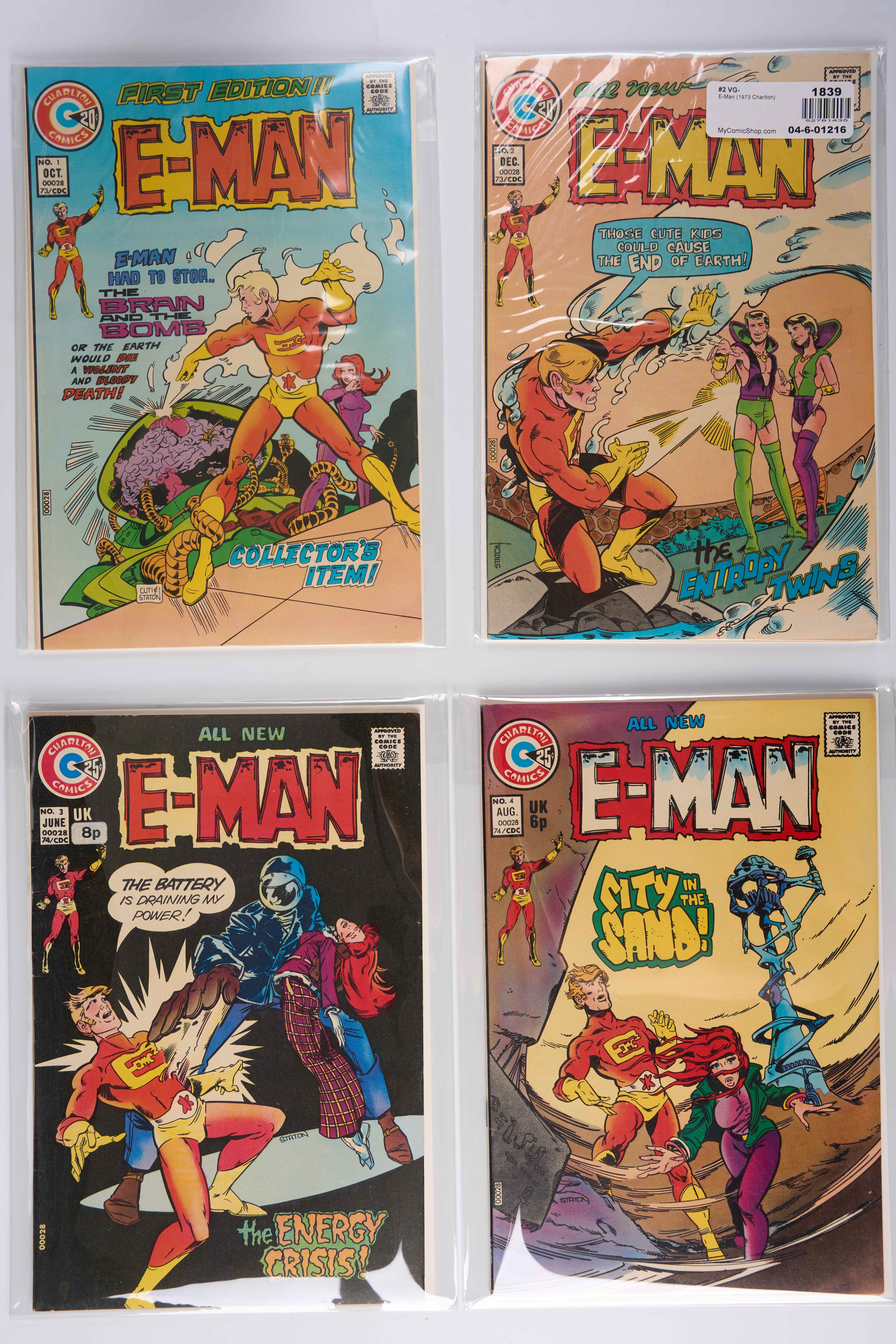 E-Man #1-#10 and E-Man Returns One-Shot (Charlton Comics/Alpha Production Comics, 1973-1994) Bundle of 11
