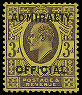 Great Britain 1903 3d Dull purple/orange-yellow (Admiralty Official, type O11). Very fine and fresh unused o.g. ex…