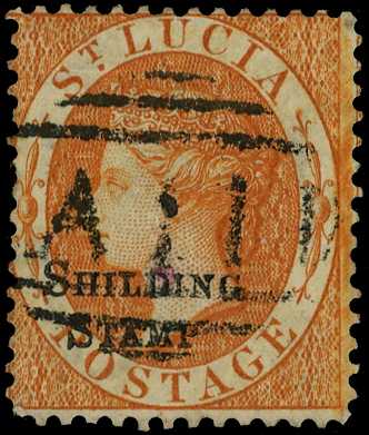 Postal Fiscal: 1881 1s orange wmk crown...