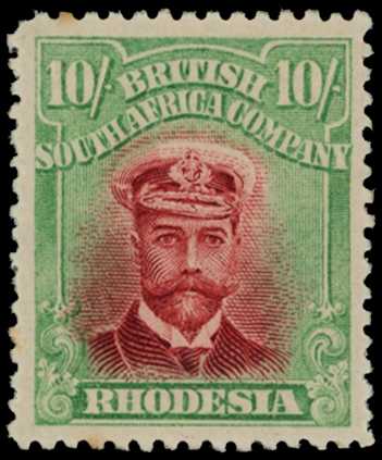 1913-7 10/- Head Die II, perf 14. Large...