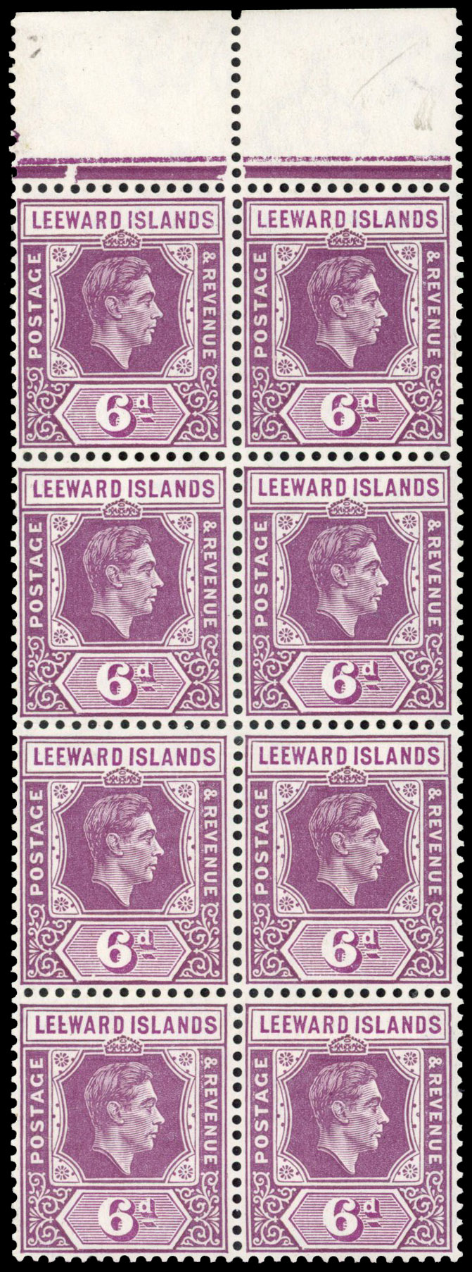 Leeward Islands SG 109ba block mint