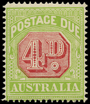 Postage Dues. 1921-3 4d carmine and...