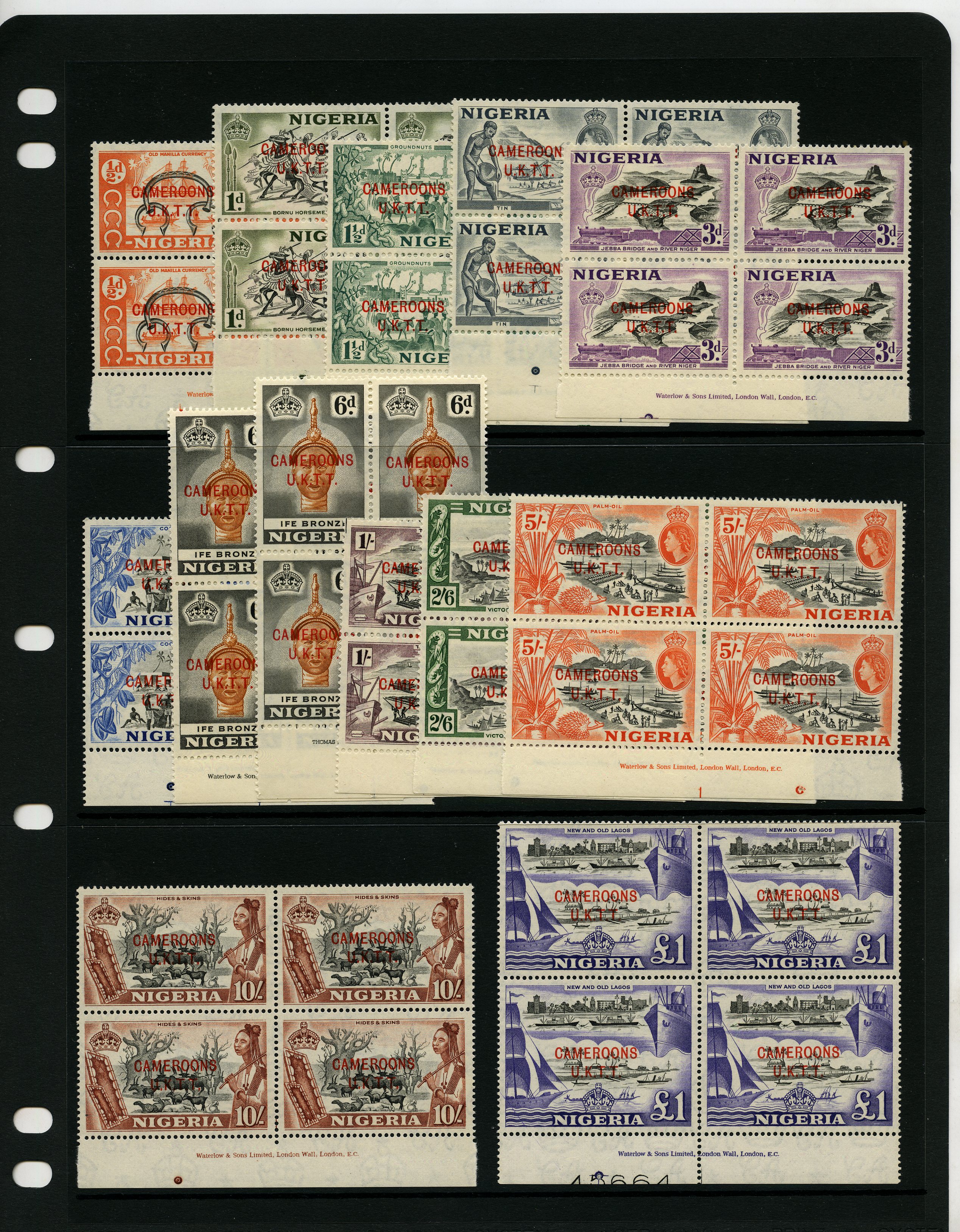 1960-1 UKTT overprint set of 12 plus 6d...