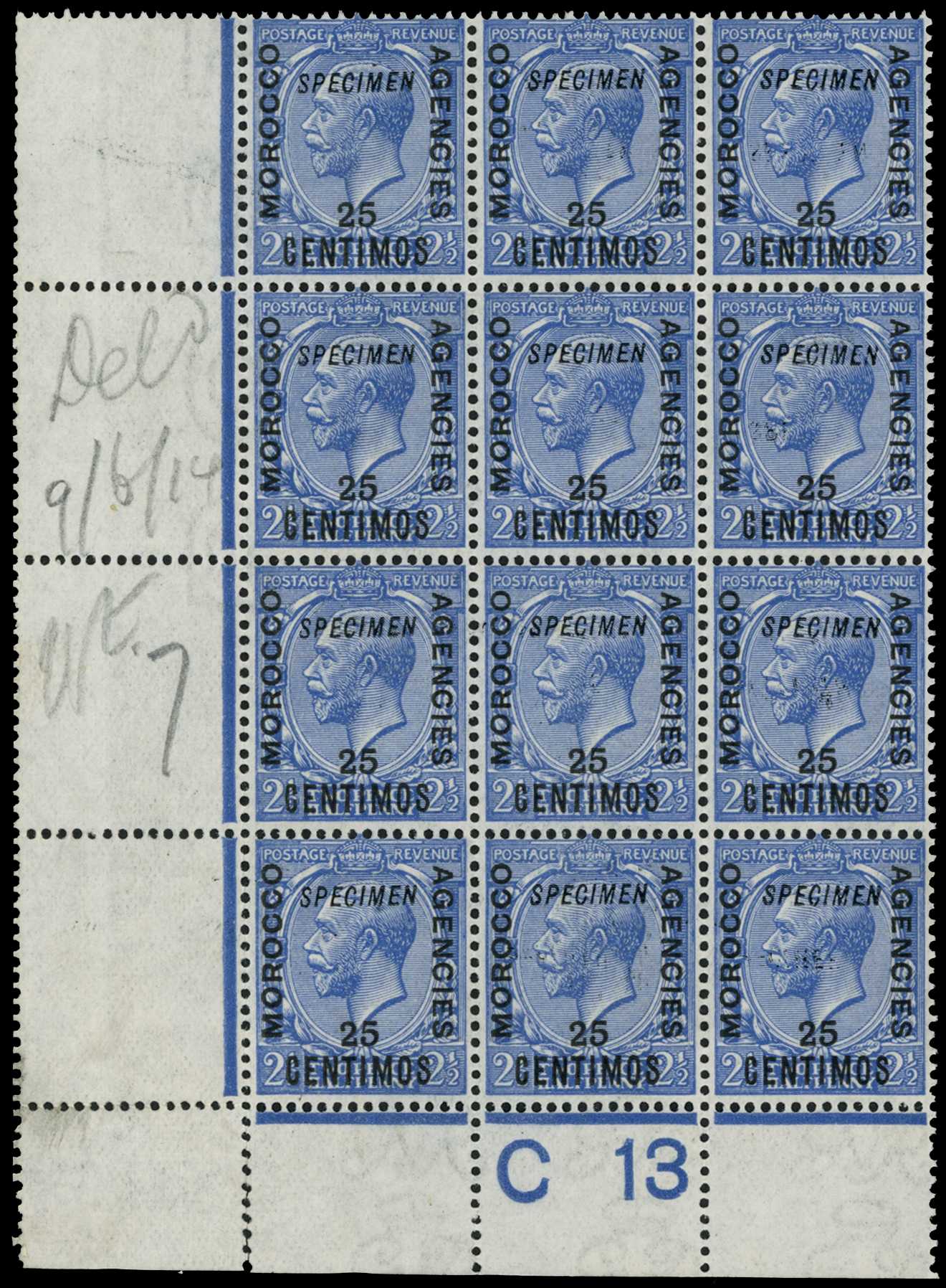 1914-26 Spanish Currency 25c on 2½d blue,...
