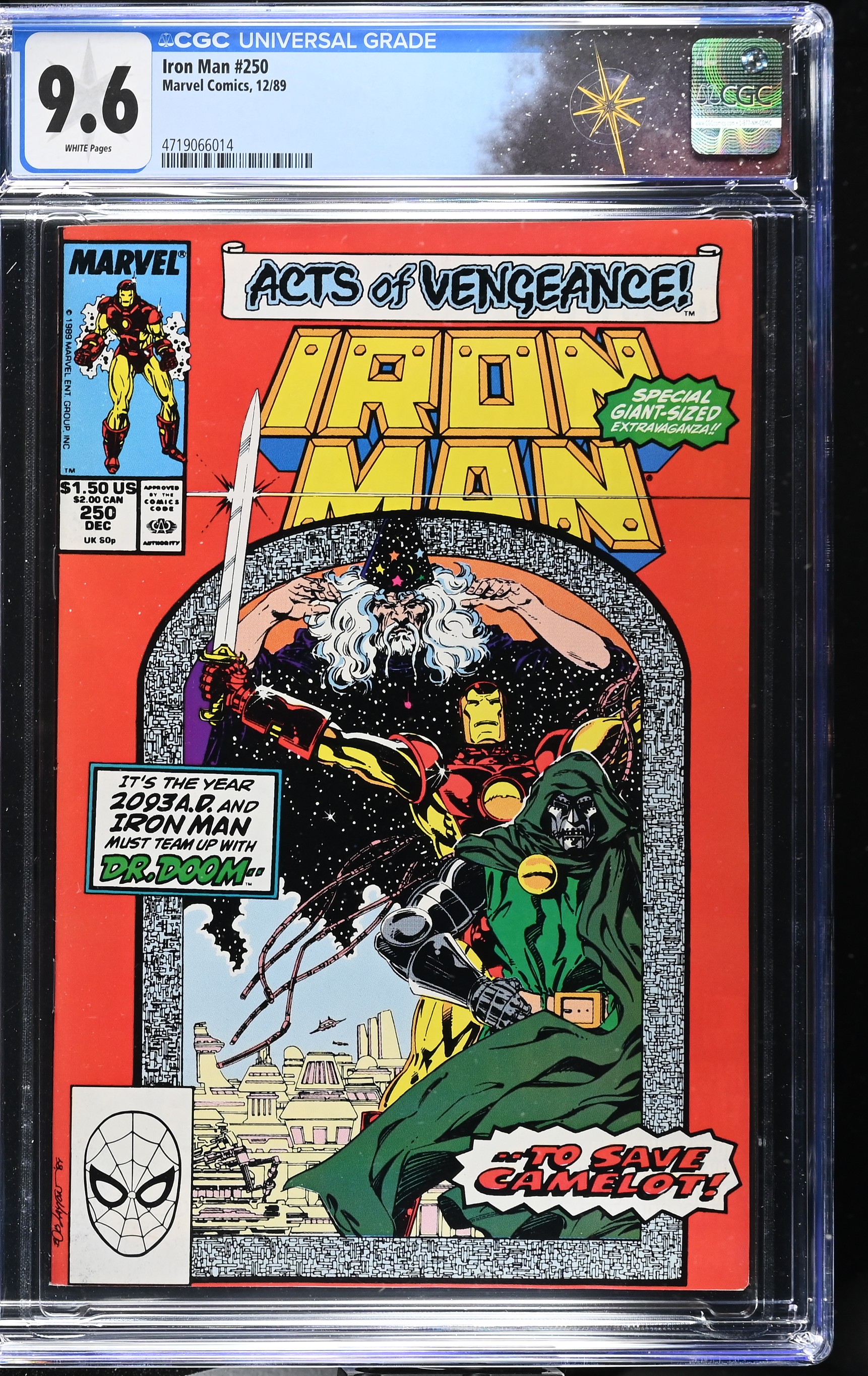 Iron Man #250 CGC 9.6 "Recurring Knightmare" 250th Anniversary Issue (Marvel Comics, 1989) White Pages