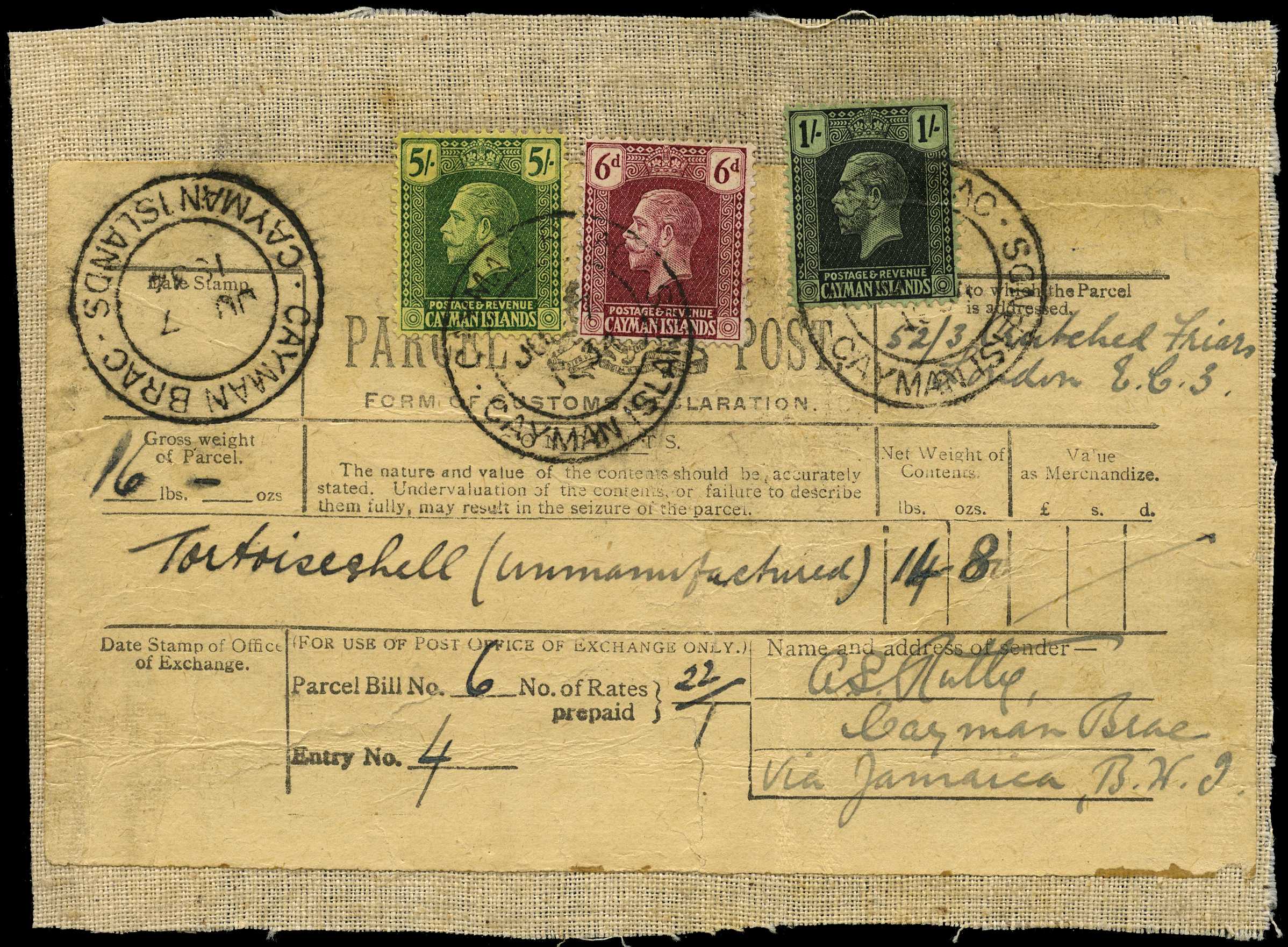 1934 Parcel Post label still attached to...