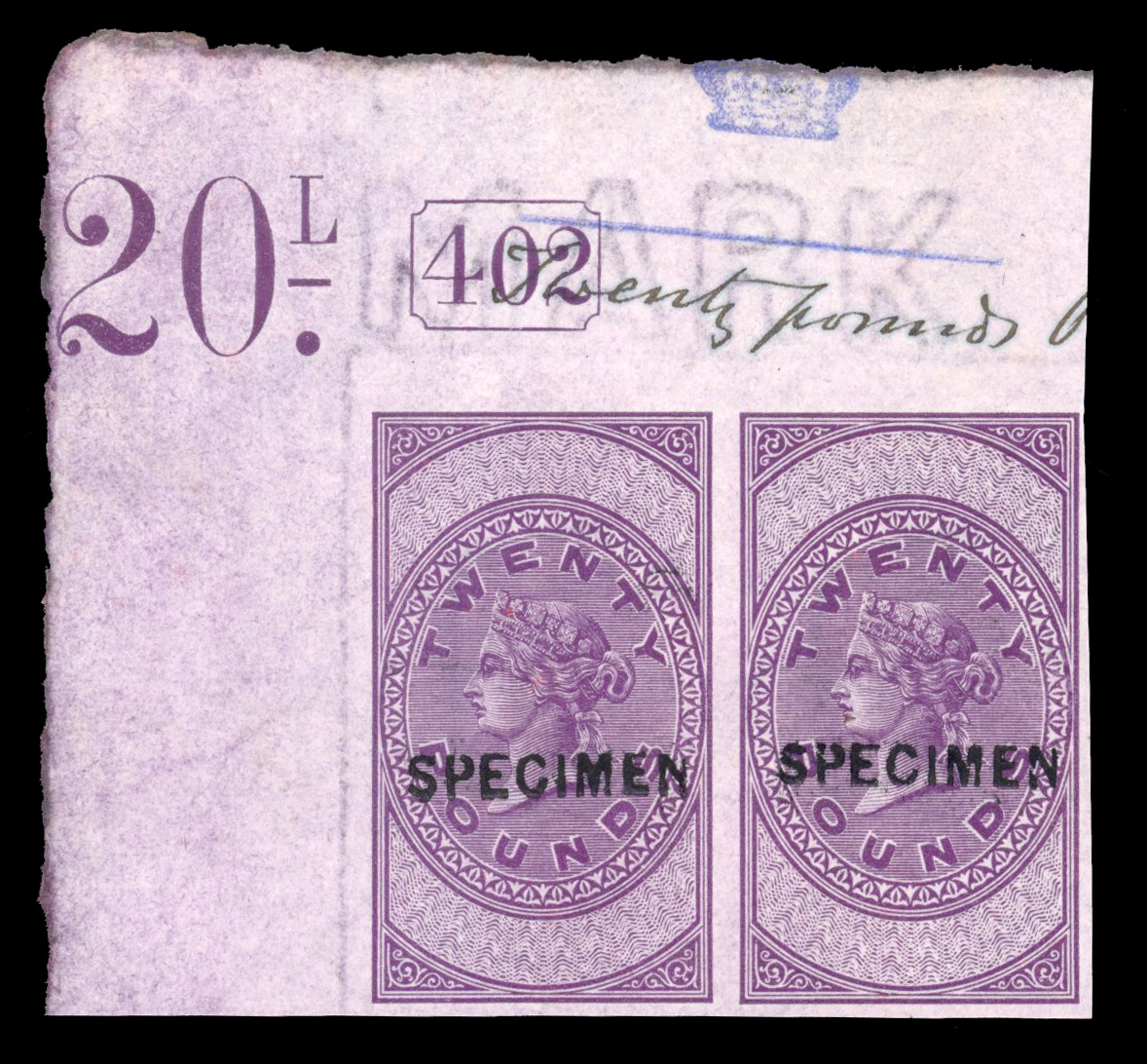 GB Unappropriated Dies 1872 £20 Plate proof pair
