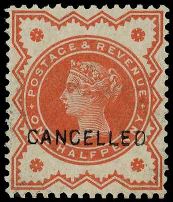 1887 Jubilee ½d vermilion overprinted...