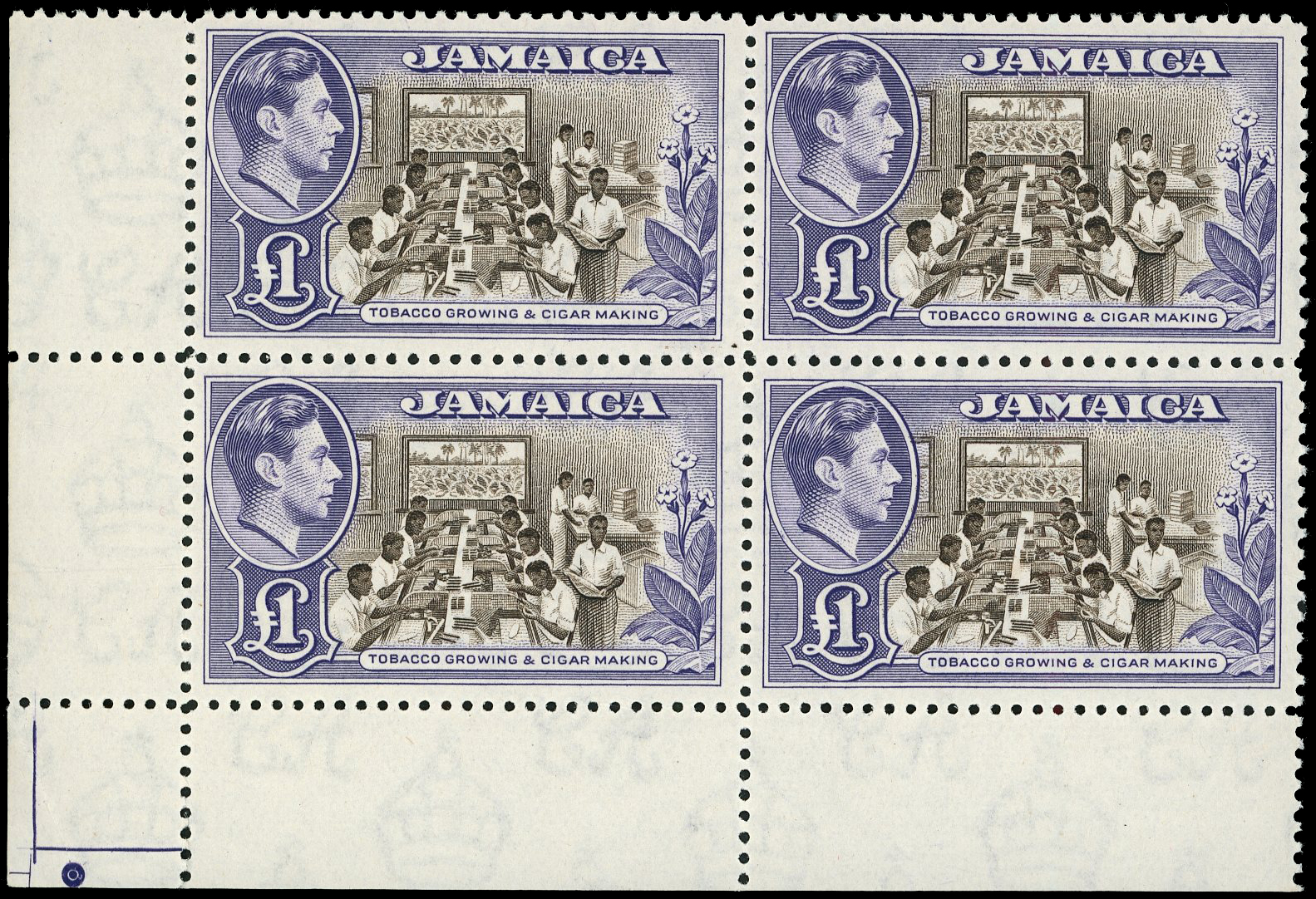 Jamaica SG 133a blocks mint