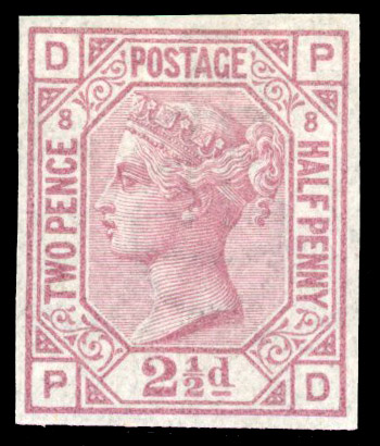 1876 2½d Rosy mauve Pl.8 (Wmk. Orb). Imprimatur