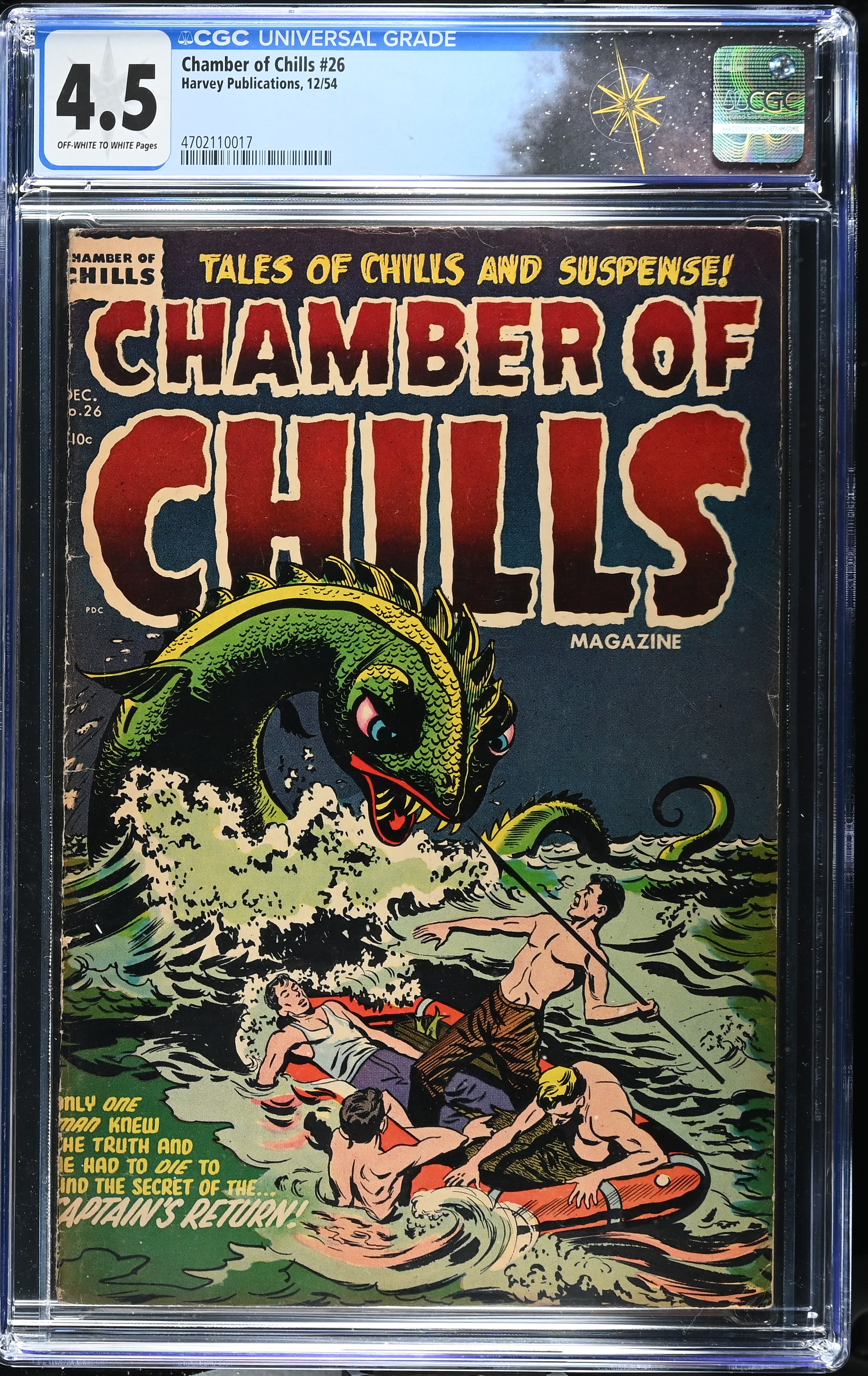 Chamber of Chills Magazine #26 CGC 4.5 Last Issue in Series (Harvey, 1954) Off-White to White Pages