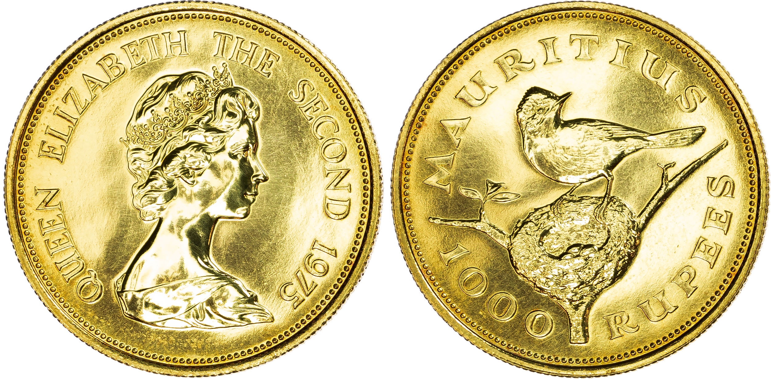 Mauritius, British Commonwealth. Elizabeth II AV 1000 Rupees. 1975.