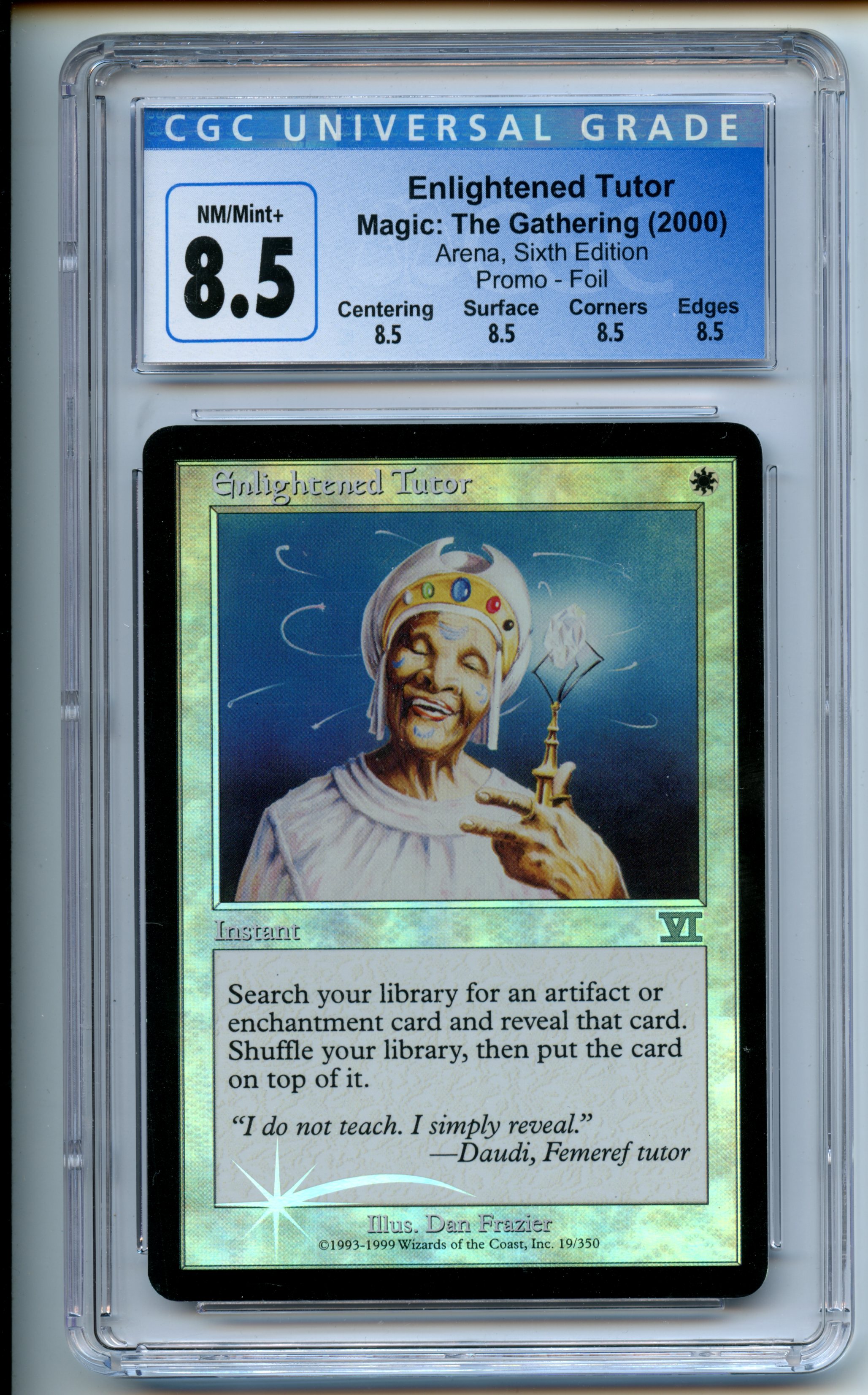 Magic The Gathering  - Enlightened Tutor  FOIL  - Arena, Sixth Edition Promo - CGC 8.5