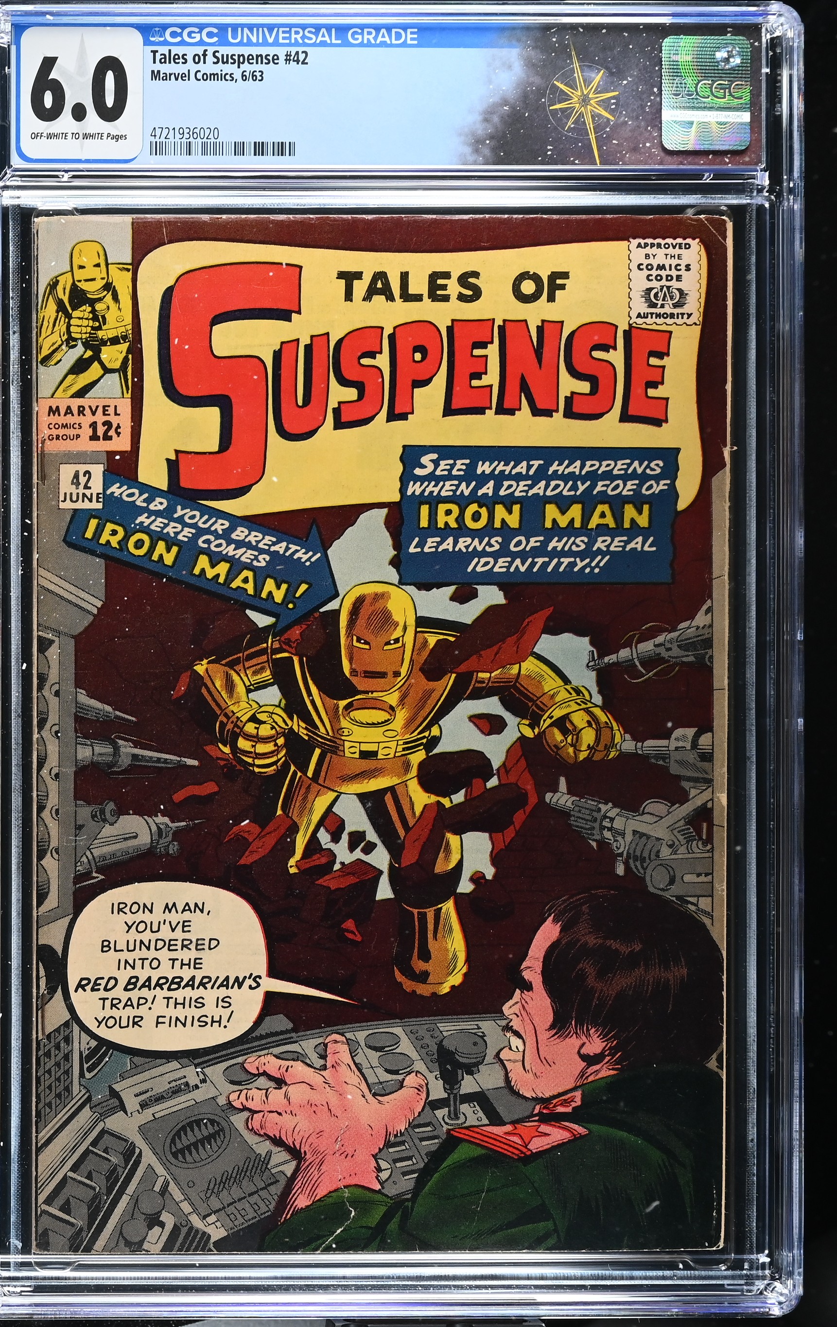 Tales of Suspense #42 CGC 6.0 Cover Art by Jack Kirby and Don Heck (Marvel Comics, 1963) Off-White to White Pages