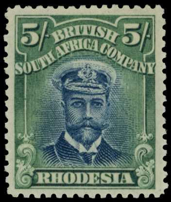 1913-7 5/- Head Die II, perf 14. Large part...