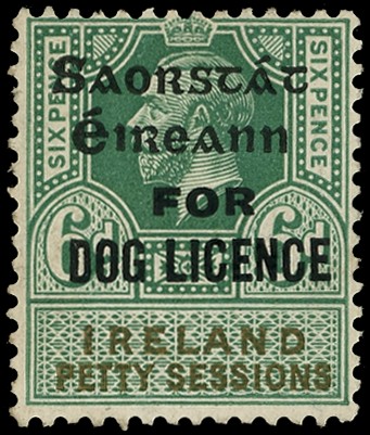 Dog Licence: c.1922 'Petty Sessions' 6d green and...