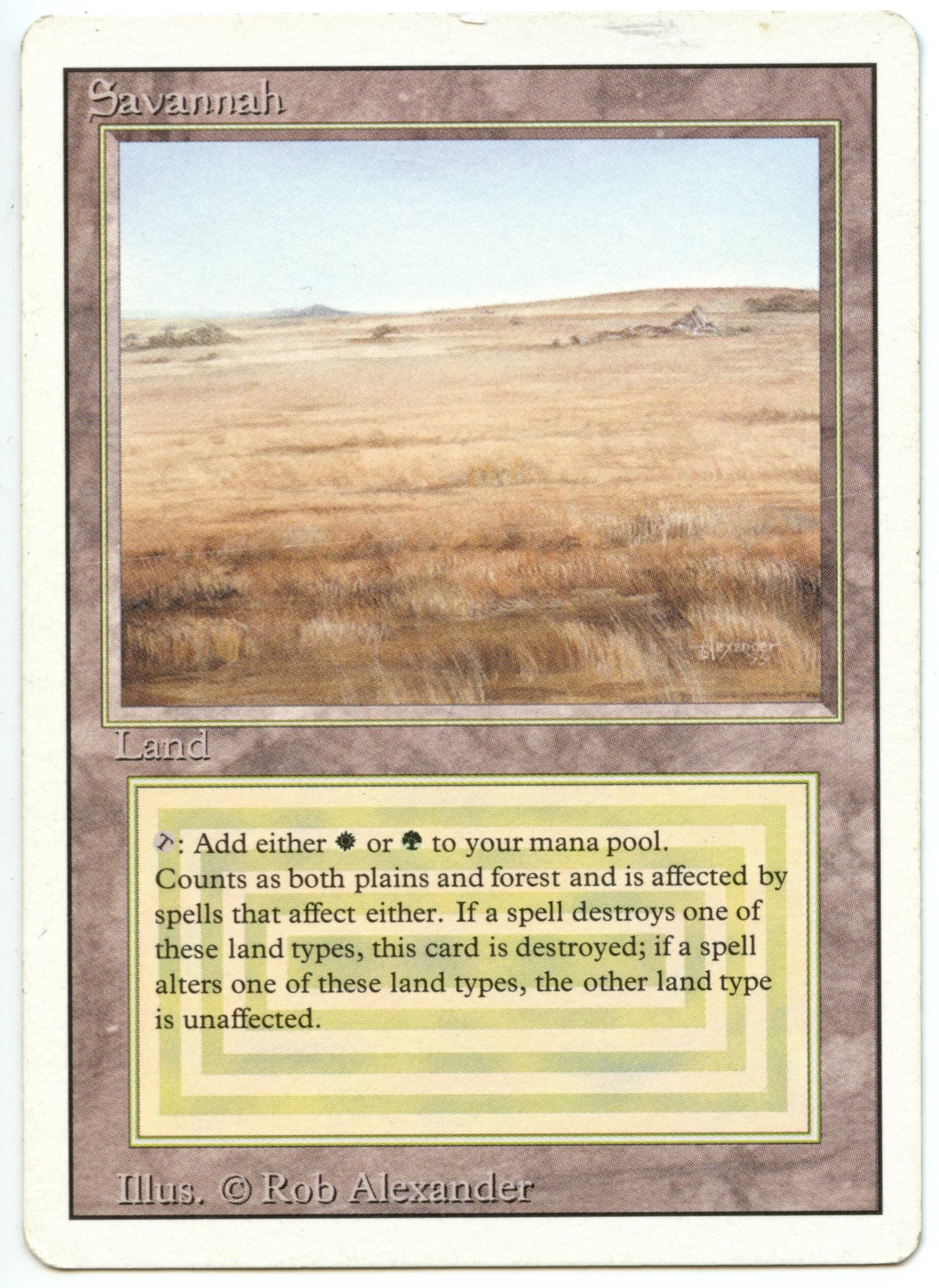 Magic The Gathering - Savannah - Revised - Lightly Played