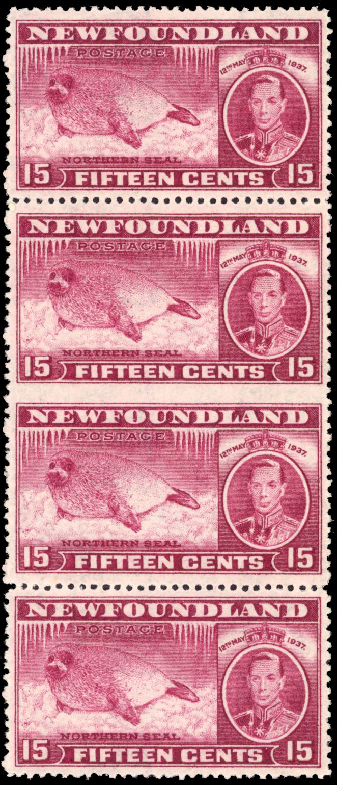 Newfoundland SG 263cb imperf between pair mint