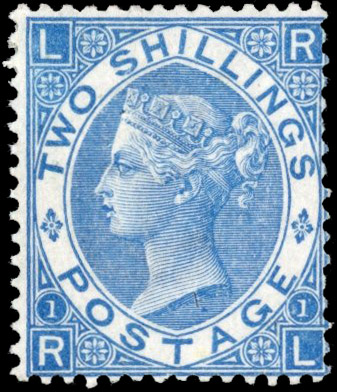 GB: 1867 2s dull blue, plate 1 (RL), mint