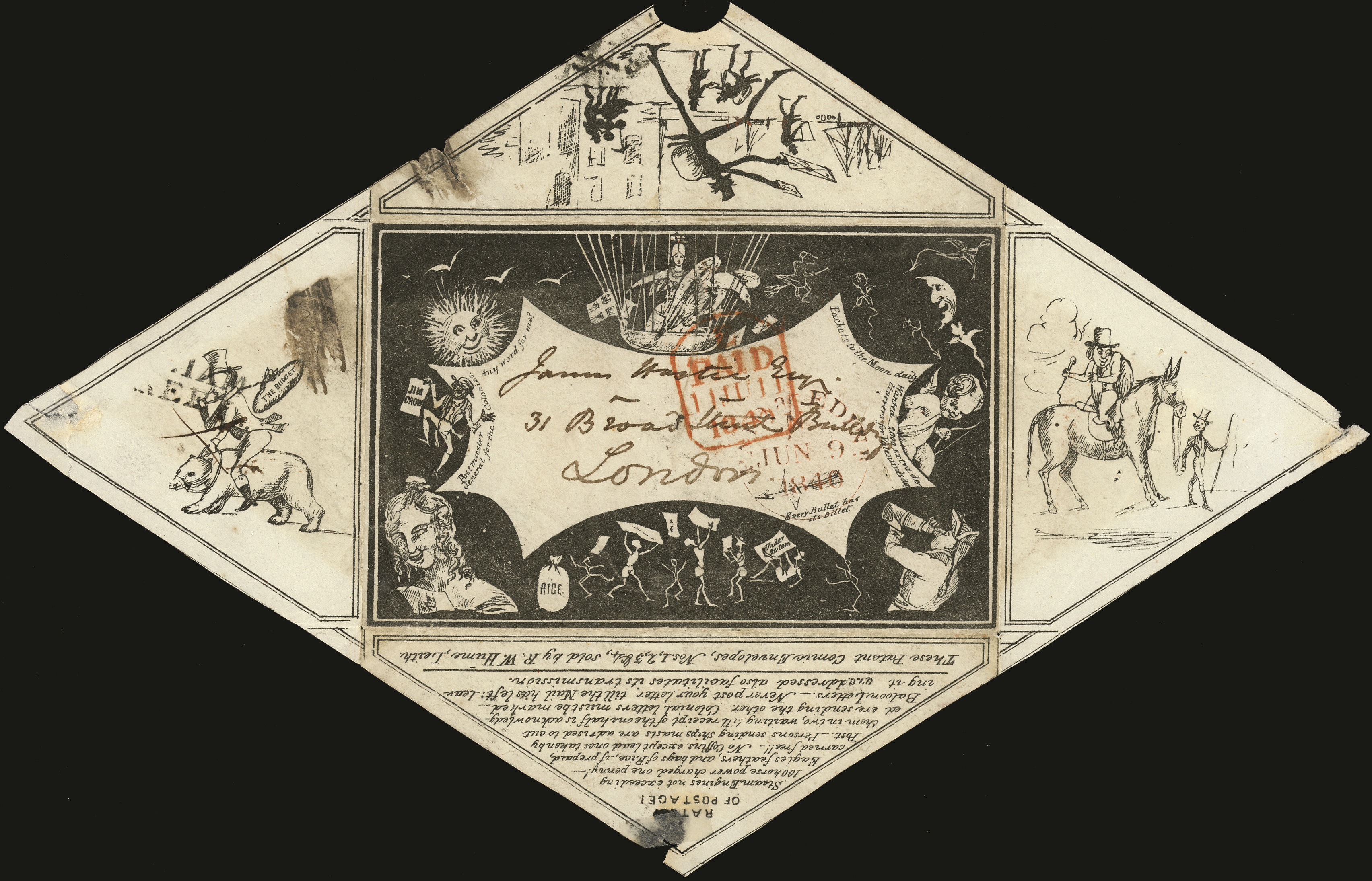 1840 Hume's No.2 'ballooning' envelope