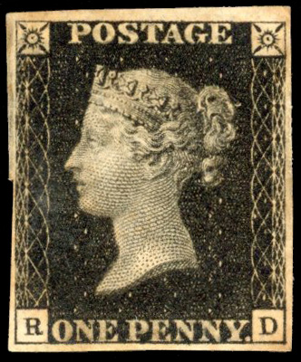GB 1840 1d black, Pl. 7 (RD), unmounted mint