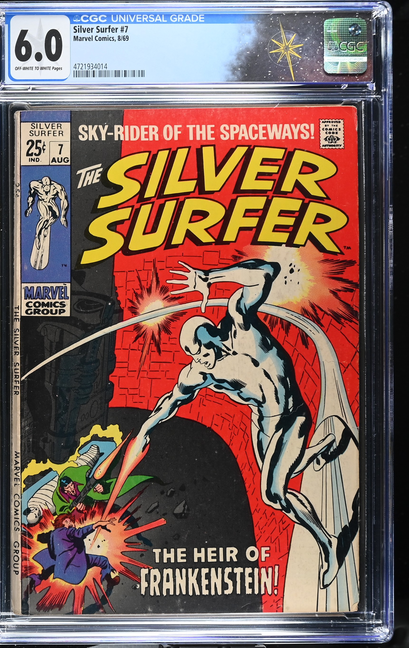 Silver Surfer #7 CGC 6.0 1st Appearance of Frankenstein's Monster (Marvel Comics, 1969) Off-White to White Pages