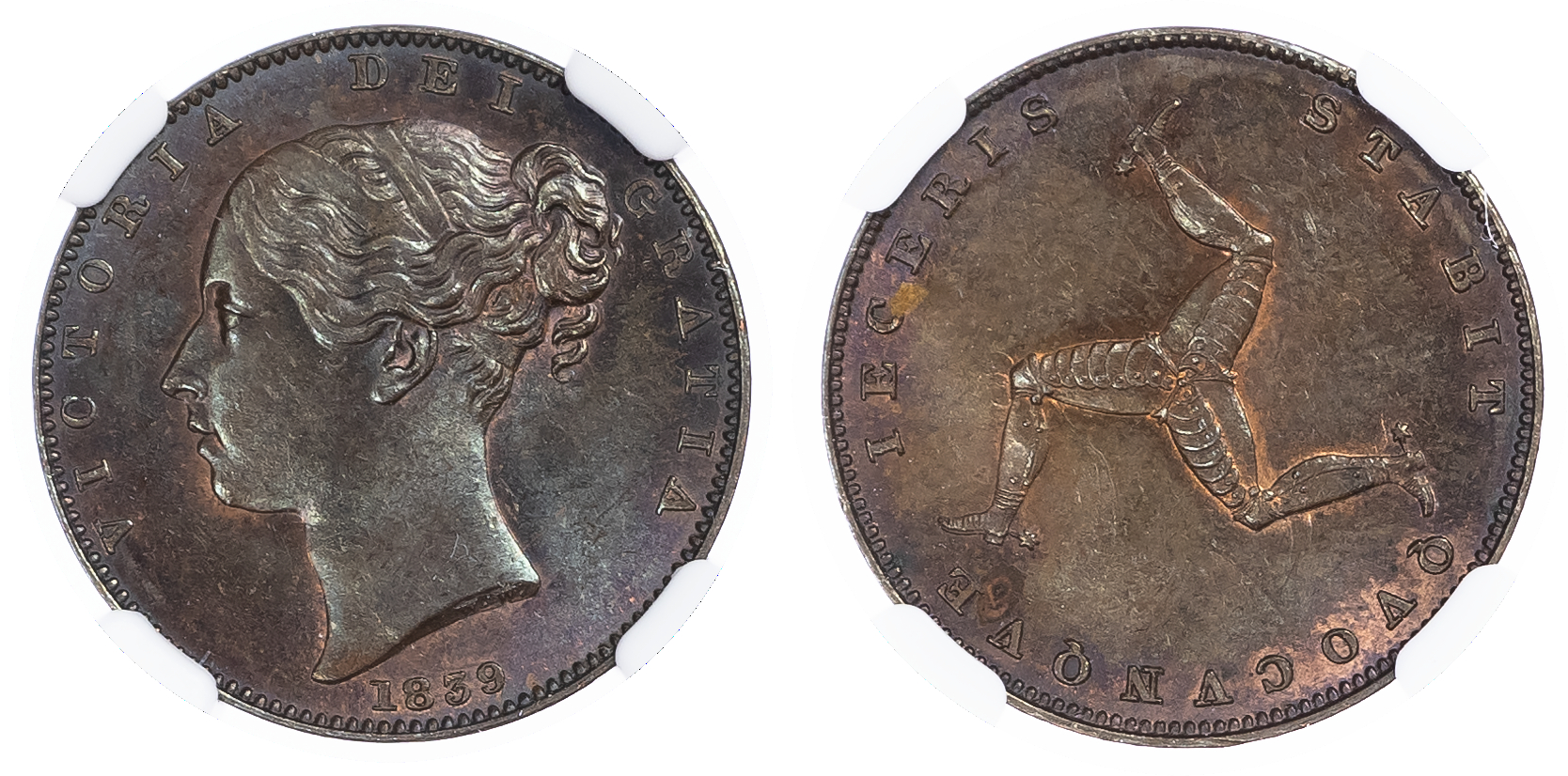 Great Britain, Isle of Man. Victoria CU Farthing. 1839. 