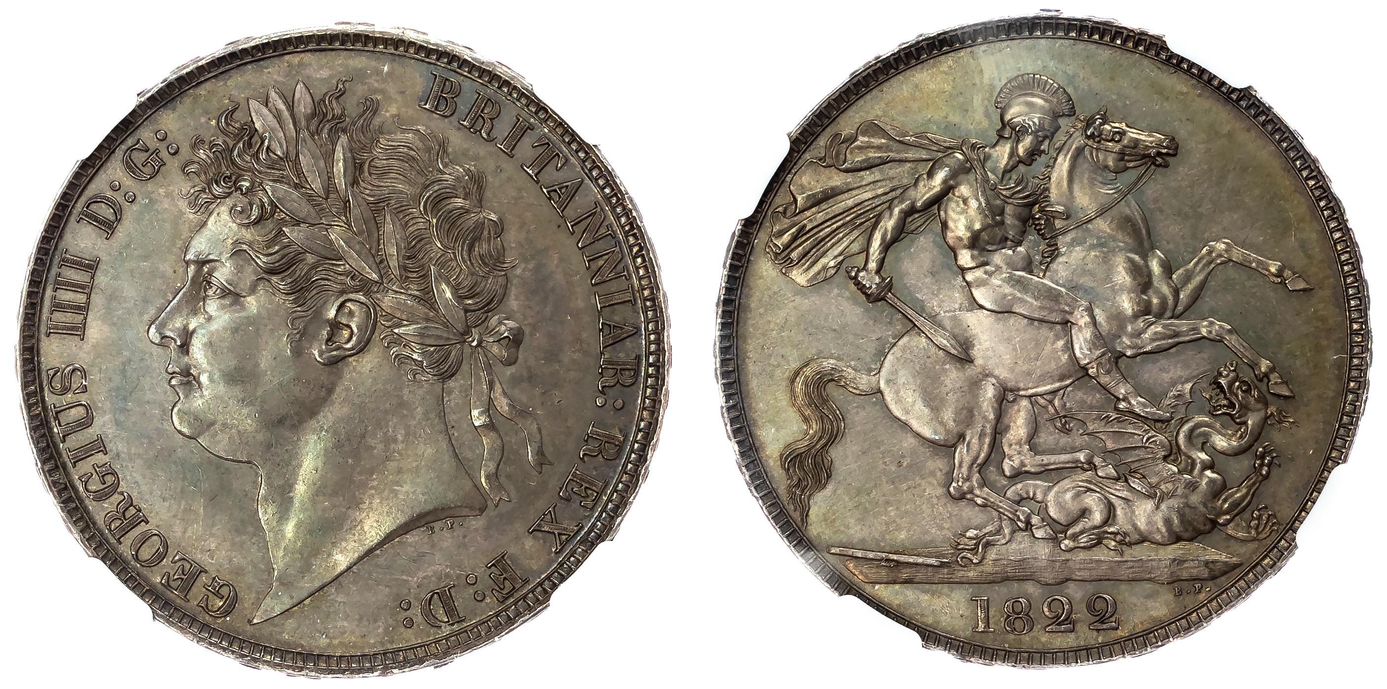George IV (1820-1830), Crown, 1822 TERTIO - NGC MS63