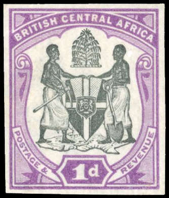 Nyasaland SG 43 1897 1d colour trial