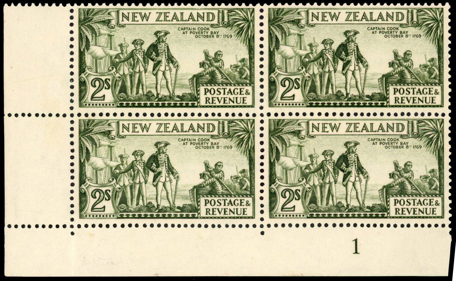 NZ SG 568bw Plate block mint