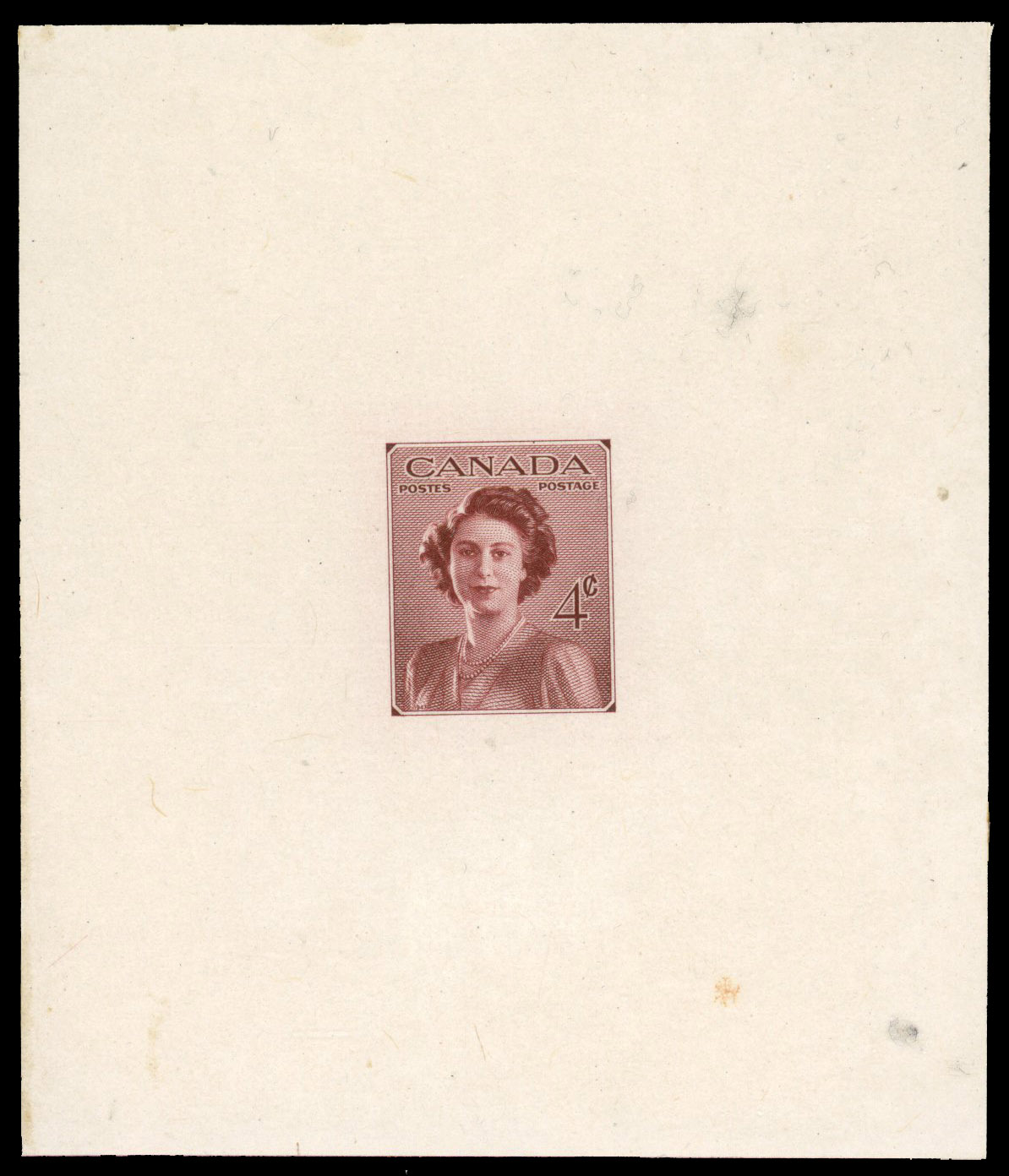 (Consolidated into R2000767/18) Canada 1948 Royal Wedding 4c trial colour proof in rose brown