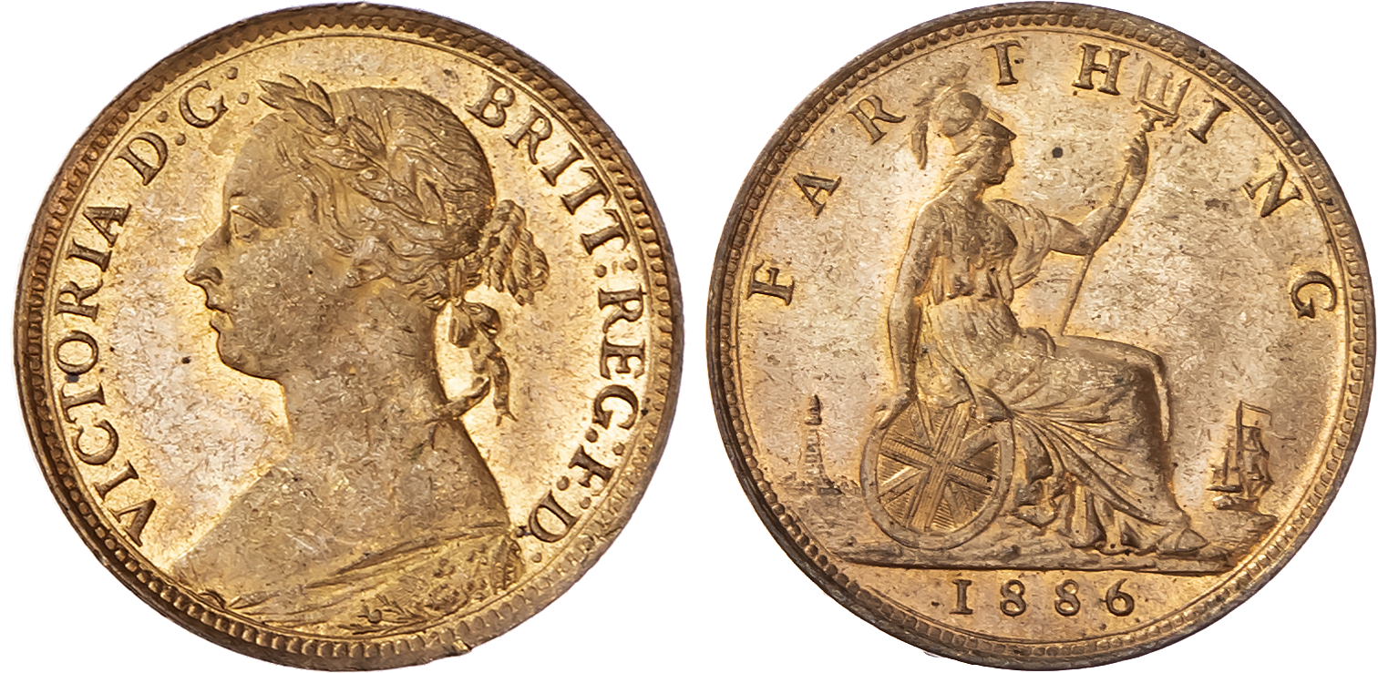 Victoria (1837-1901) Farthing, 1886.
