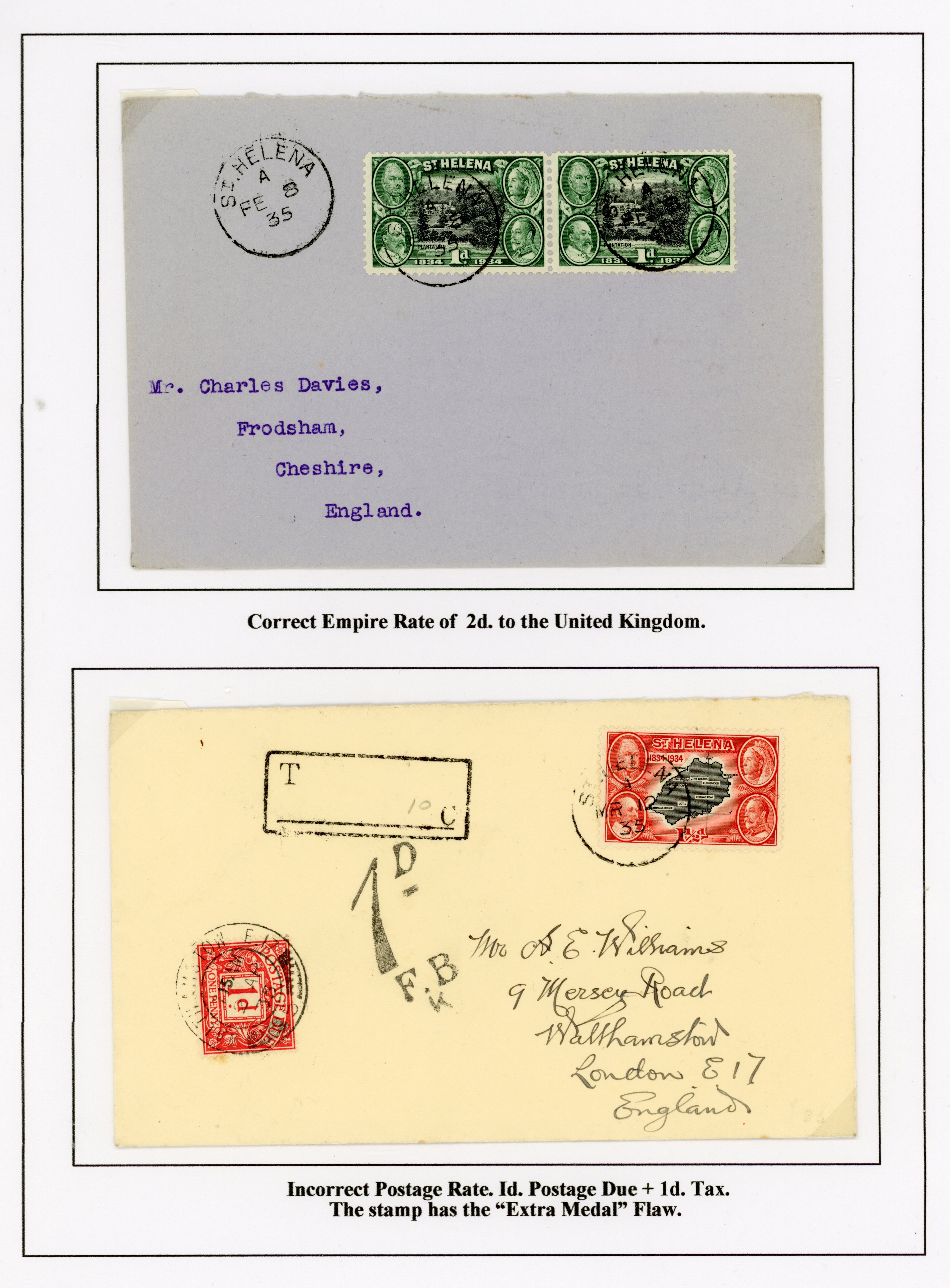 St Helena SG 114/121 Centenary set covers