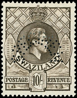 SWAZILAND 1938 (SPECIMEN) SG28s/38s lpog