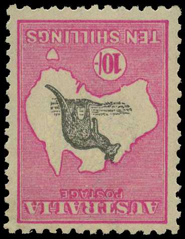 Third Watermark: 1915-27 10/- grey and pink...