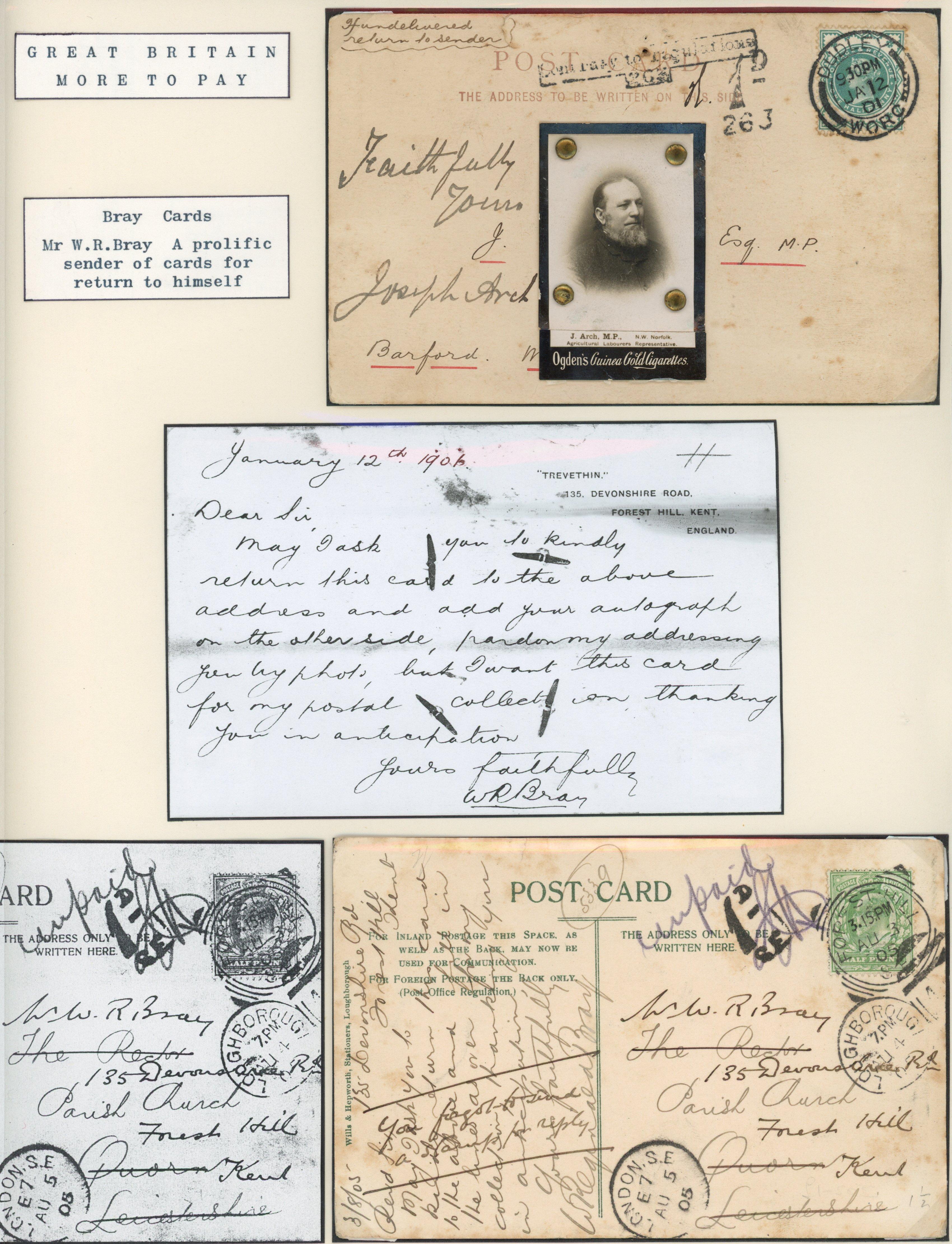 Great Britain 1901-05 pair of W. Reginald Bray postcards