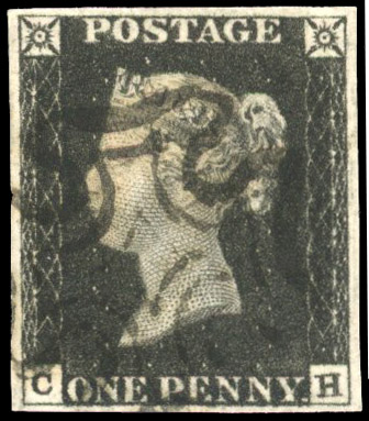 Great Britain 1d black Plate 2 (CH) black MC