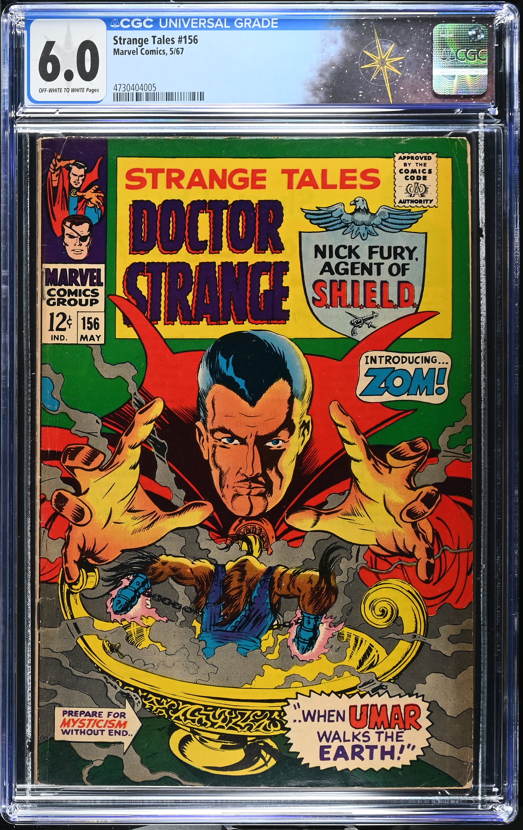 Strange Tales #156 CGC 6.0 1st Appearance of Zom (Marvel Comics, 1967) Off-White to White Pages