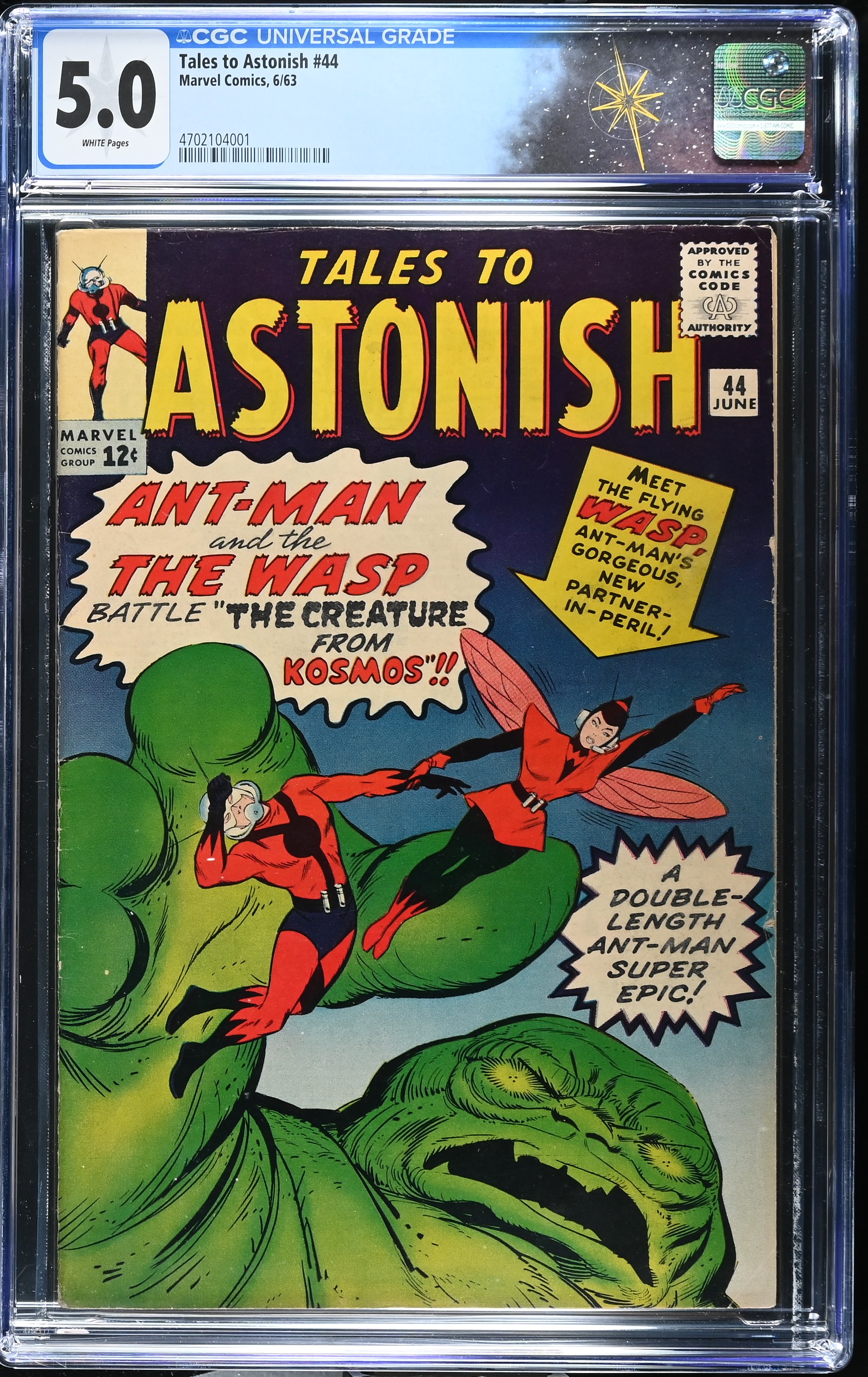 Tales to Astonish #44 CGC 5.0 1st Appearance and Origin of the Wasp (Marvel Comics, 1963) White Pages