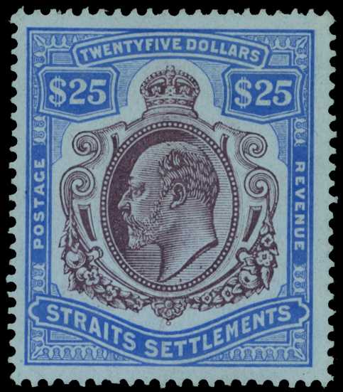 1906-12 $25 purple and blue on blue,...