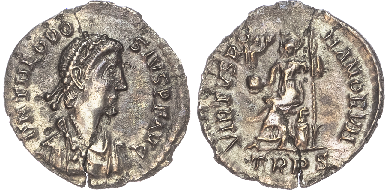 Theodosius I (AD 379-395) AR Siliqua, Trier, 1.83g. 